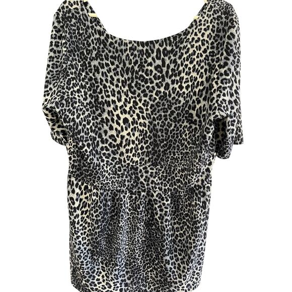 Vintage Y2K Babydoll Women XL Dress Mini Leopard Print VNeck Boho - Picture 4 of 8